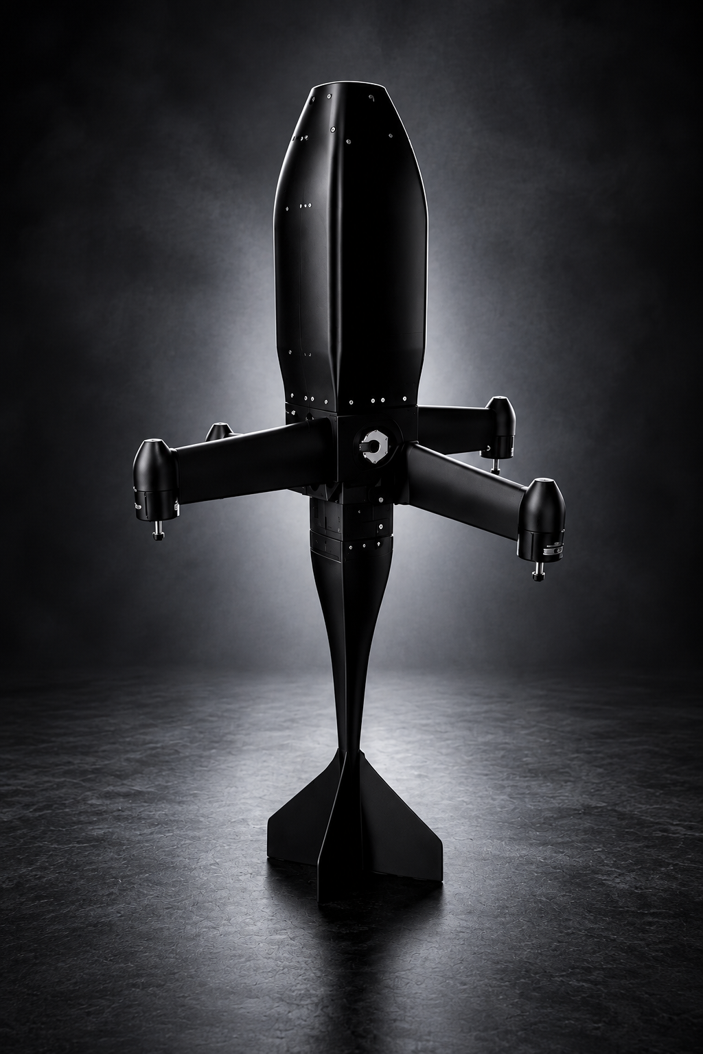 XCaliber Starling interceptor standing upright on its fins